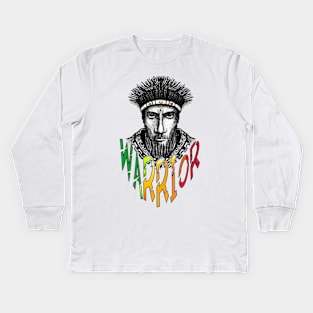 Afro warrior Kids Long Sleeve T-Shirt